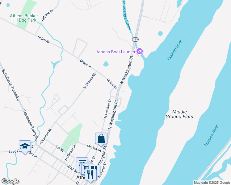 map of restaurants, bars, coffee shops, grocery stores, and more near Ernest Street in Athens