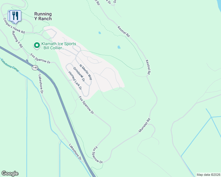 map of restaurants, bars, coffee shops, grocery stores, and more near 4628 Harrier Drive in Klamath Falls