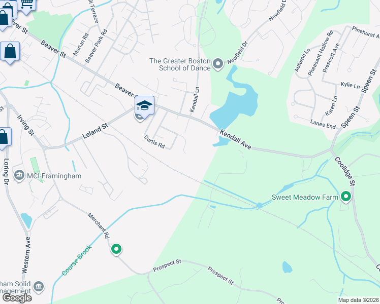 map of restaurants, bars, coffee shops, grocery stores, and more near 24b Victor Road in Framingham