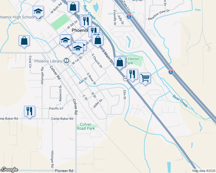 map of restaurants, bars, coffee shops, grocery stores, and more near 512 Amerman Drive in Phoenix