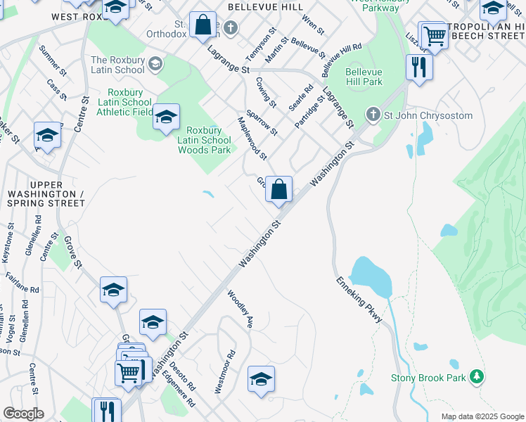 map of restaurants, bars, coffee shops, grocery stores, and more near 14 Heron Street in Boston