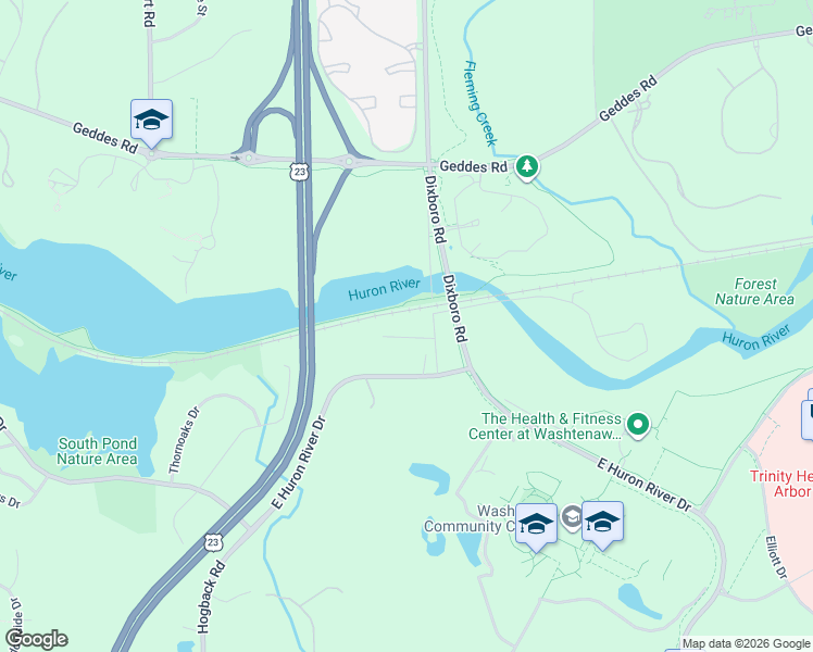 map of restaurants, bars, coffee shops, grocery stores, and more near 70 South Dixboro Road in Ann Arbor