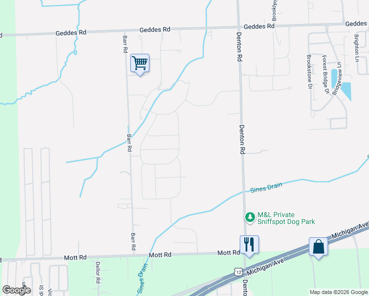 map of restaurants, bars, coffee shops, grocery stores, and more near 50145 Alden in Canton