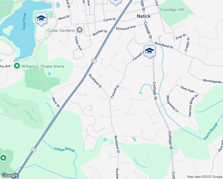 map of restaurants, bars, coffee shops, grocery stores, and more near 4 Joshua Path in Natick