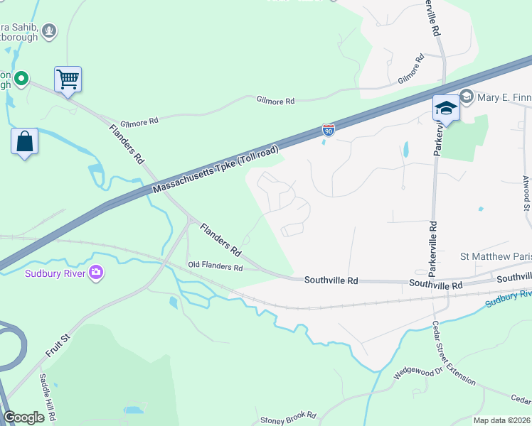 map of restaurants, bars, coffee shops, grocery stores, and more near 0 Homestead Boulevard Drive in Westborough