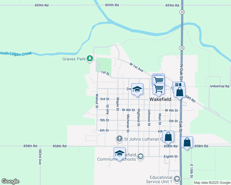 map of restaurants, bars, coffee shops, grocery stores, and more near 206 Maple Street in Wakefield