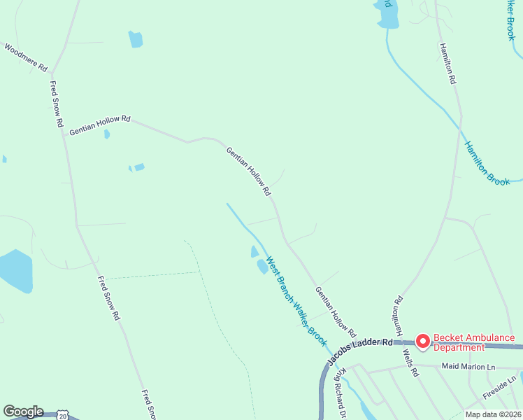 map of restaurants, bars, coffee shops, grocery stores, and more near 2-18 Bayberry Dr in Becket