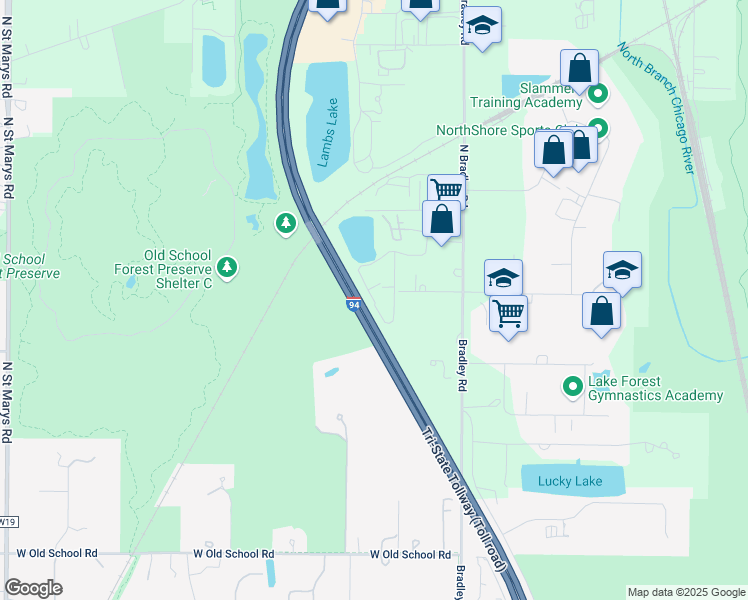 map of restaurants, bars, coffee shops, grocery stores, and more near 28045 North Ashley Circle in Libertyville