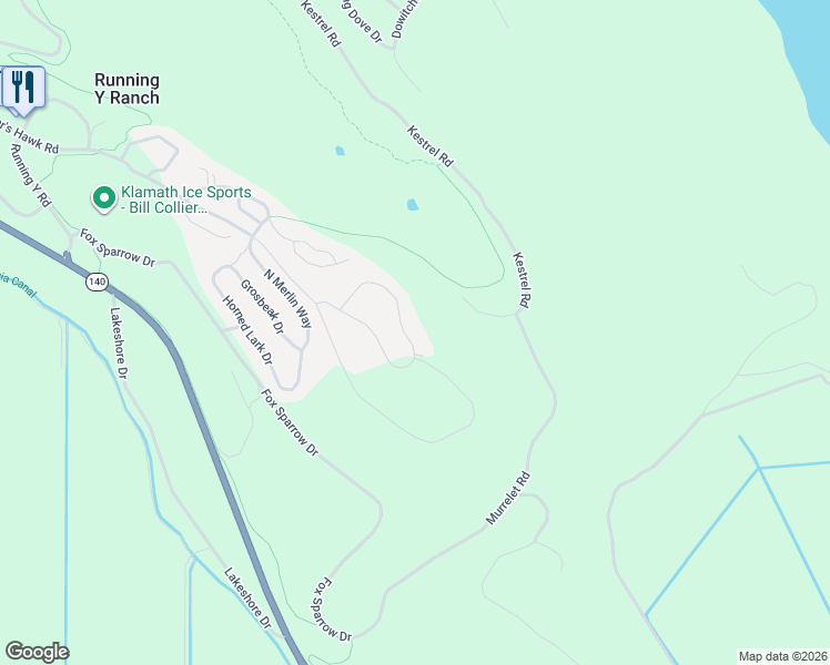 map of restaurants, bars, coffee shops, grocery stores, and more near 4617 Marsh Hawk Drive in Klamath Falls