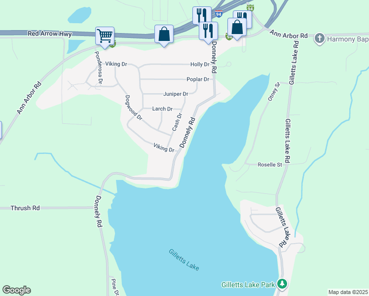 map of restaurants, bars, coffee shops, grocery stores, and more near 4121 Donnely Road in Jackson