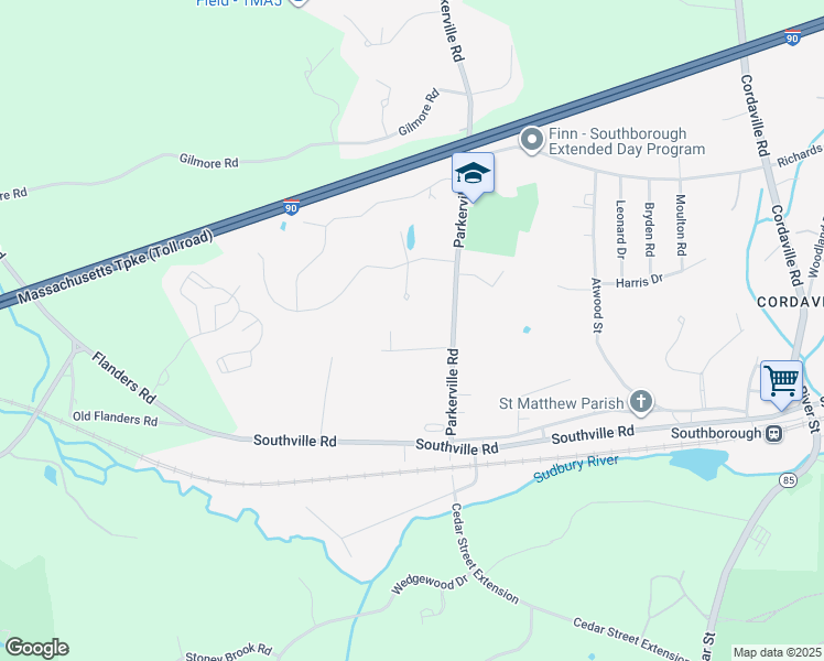 map of restaurants, bars, coffee shops, grocery stores, and more near 9 Prentiss St in Southborough