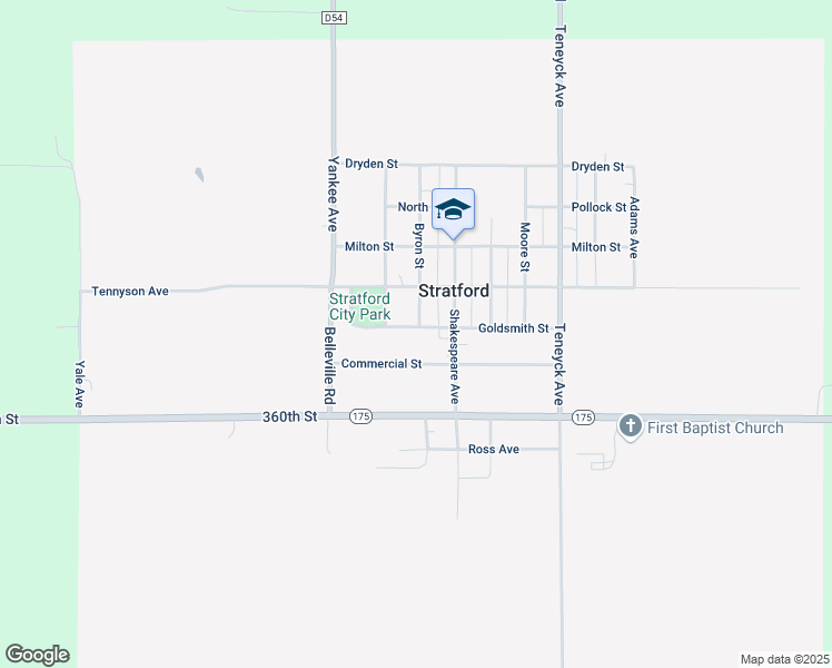 map of restaurants, bars, coffee shops, grocery stores, and more near 712 Goldsmith Street in Stratford