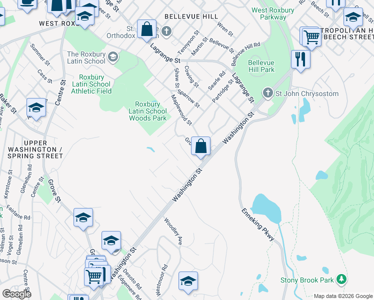map of restaurants, bars, coffee shops, grocery stores, and more near 48 Heron Street in Boston