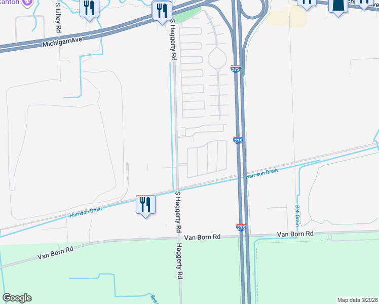 map of restaurants, bars, coffee shops, grocery stores, and more near 5222 Academy Drive in Canton