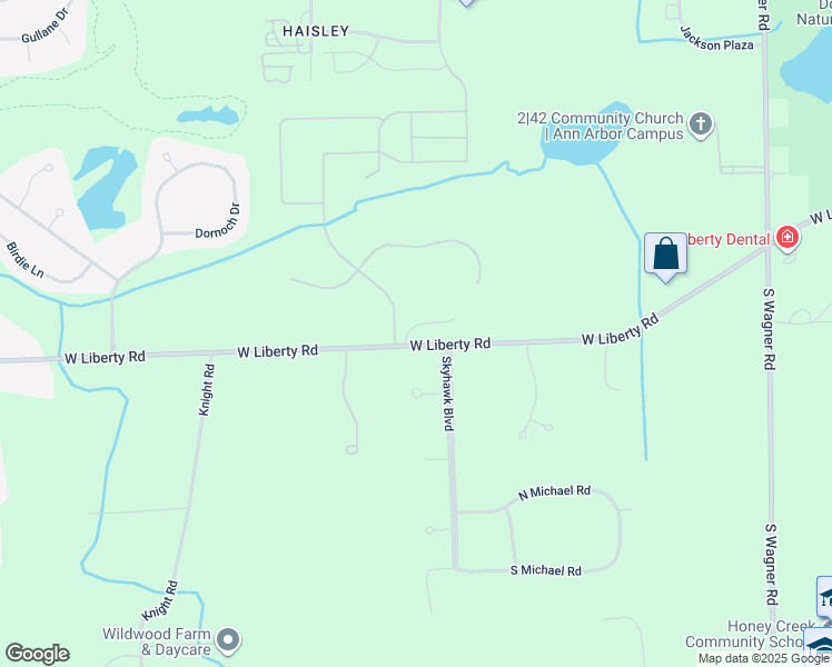 map of restaurants, bars, coffee shops, grocery stores, and more near 4200 West Liberty Road in Ann Arbor