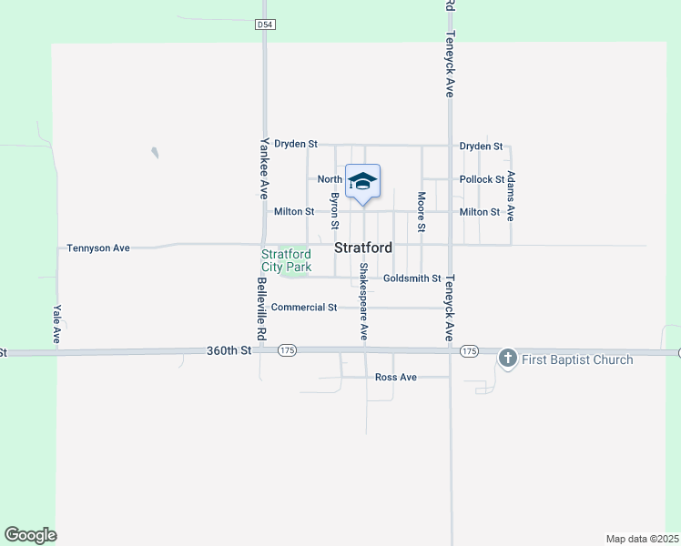 map of restaurants, bars, coffee shops, grocery stores, and more near 712 Goldsmith Street in Stratford