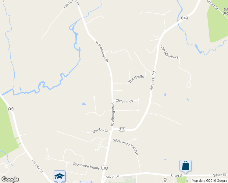 map of restaurants, bars, coffee shops, grocery stores, and more near 93 Woodbridge Street in South Hadley