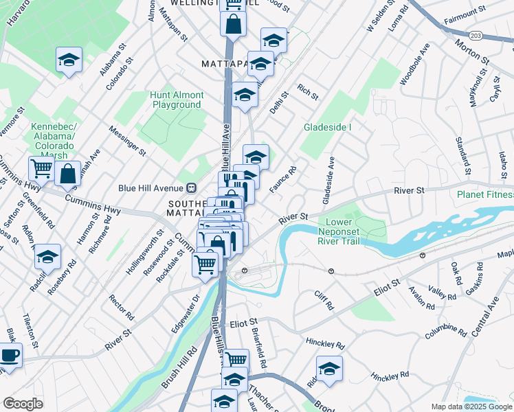 map of restaurants, bars, coffee shops, grocery stores, and more near 59A Fremont Street in Boston