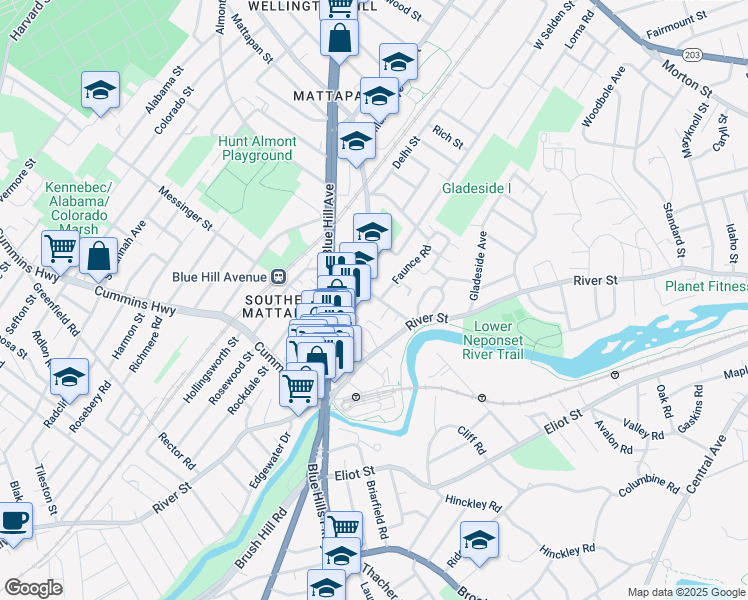 map of restaurants, bars, coffee shops, grocery stores, and more near 59A Fremont Street in Boston
