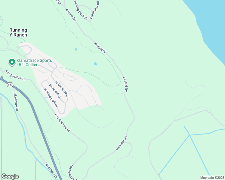 map of restaurants, bars, coffee shops, grocery stores, and more near 9434 Kestrel Road in Klamath Falls