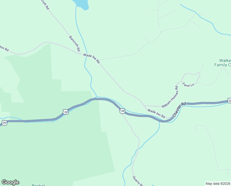 map of restaurants, bars, coffee shops, grocery stores, and more near 85-87 Wade Inn Road in Becket