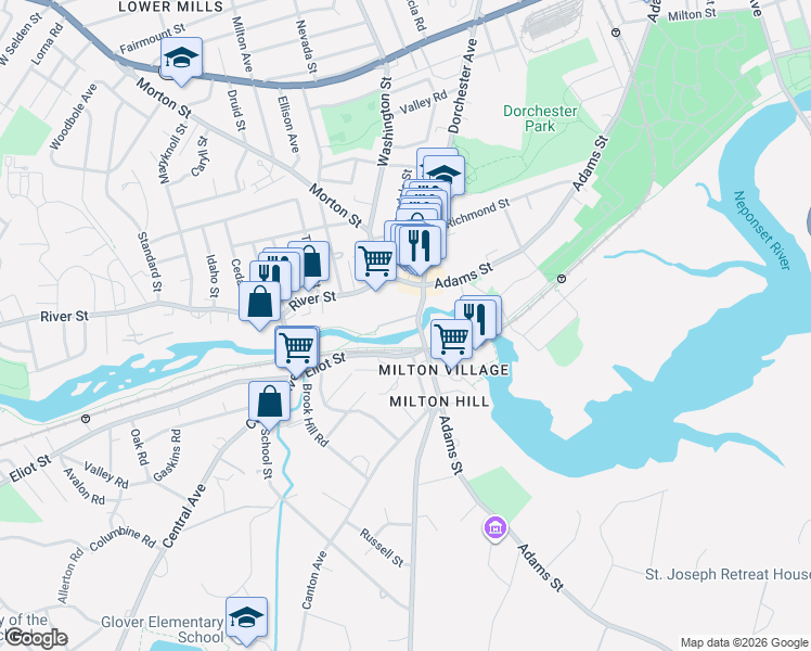 map of restaurants, bars, coffee shops, grocery stores, and more near in 