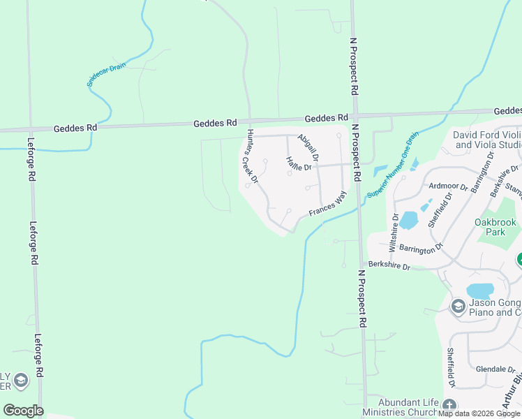 map of restaurants, bars, coffee shops, grocery stores, and more near 1893 Hunters Creek Drive in Superior Charter Township