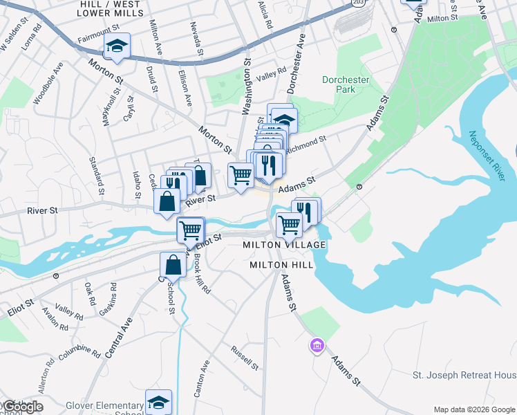 map of restaurants, bars, coffee shops, grocery stores, and more near in 