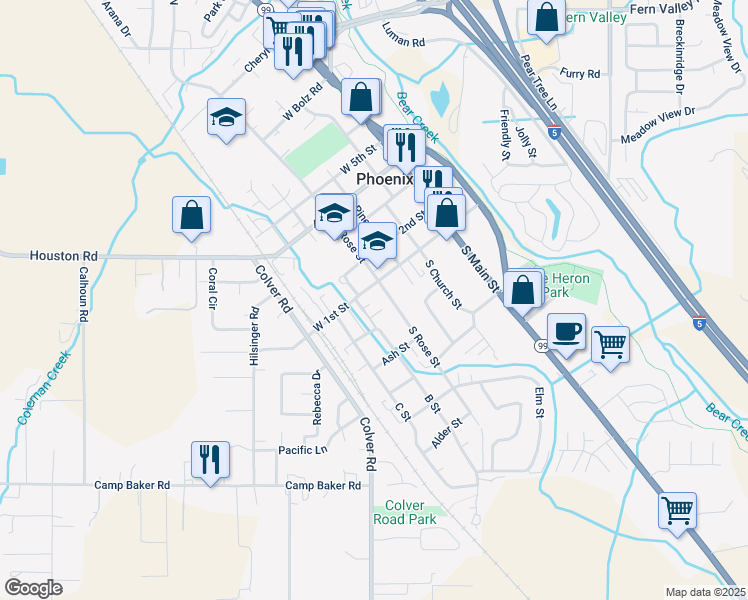 map of restaurants, bars, coffee shops, grocery stores, and more near 411 West 1st Street in Phoenix