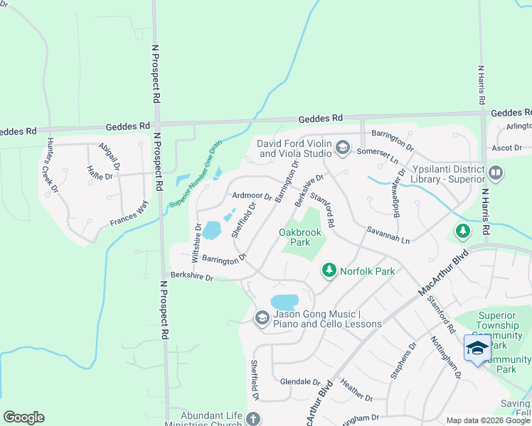map of restaurants, bars, coffee shops, grocery stores, and more near 8461 Barrington Drive in Washtenaw County