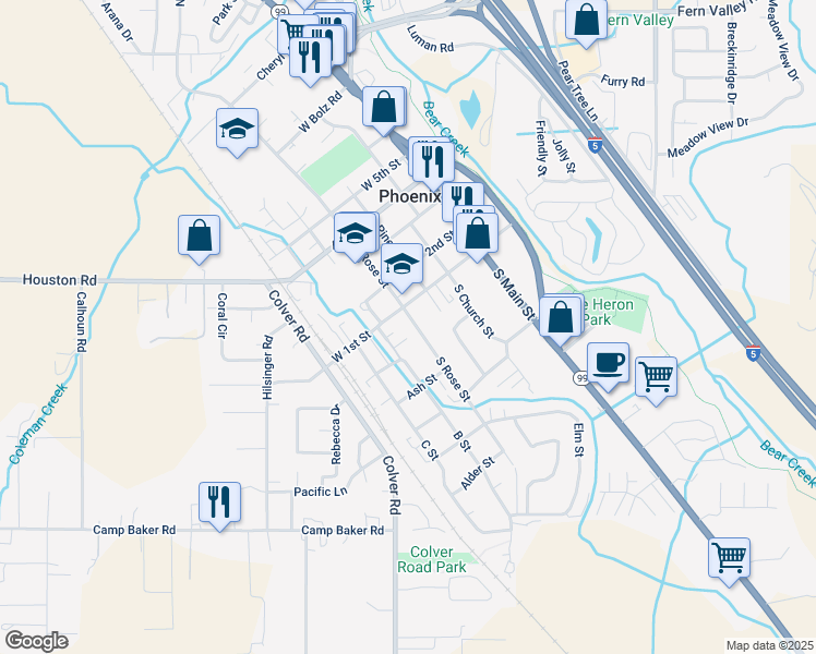 map of restaurants, bars, coffee shops, grocery stores, and more near 411 West 1st Street in Phoenix
