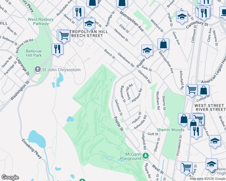 map of restaurants, bars, coffee shops, grocery stores, and more near in Boston