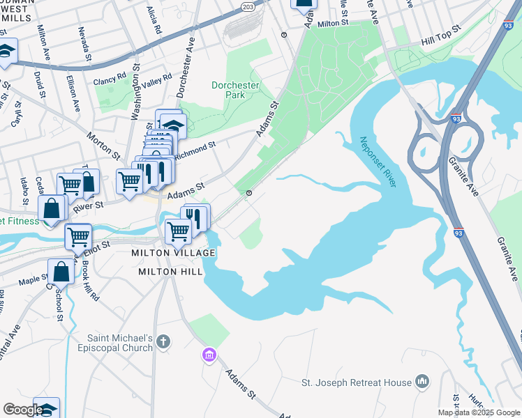 map of restaurants, bars, coffee shops, grocery stores, and more near 35 Bearse Avenue in Boston