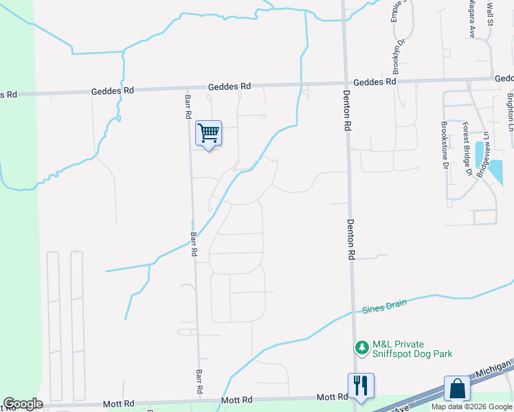 map of restaurants, bars, coffee shops, grocery stores, and more near 50145 Alden in Wayne County