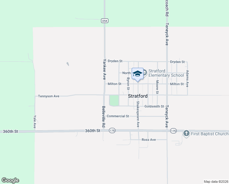 map of restaurants, bars, coffee shops, grocery stores, and more near 627 Tennyson Avenue in Stratford