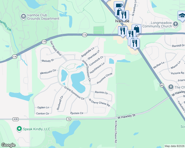 map of restaurants, bars, coffee shops, grocery stores, and more near 3309 Province Circle in Mundelein