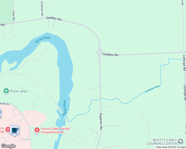 map of restaurants, bars, coffee shops, grocery stores, and more near 1889 Superior Road in Superior Charter Township