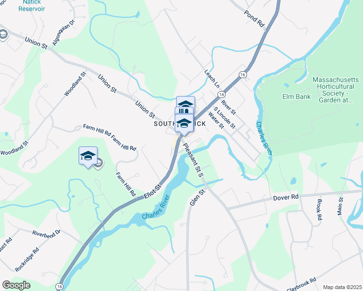 map of restaurants, bars, coffee shops, grocery stores, and more near in Natick