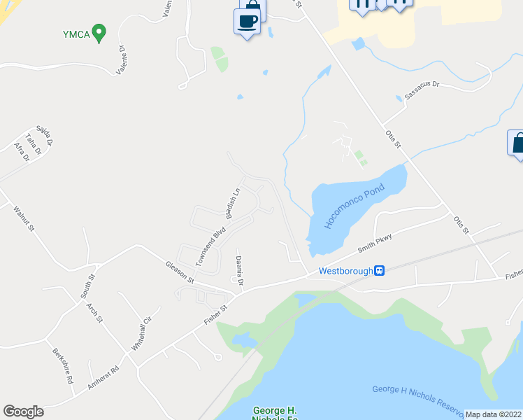 map of restaurants, bars, coffee shops, grocery stores, and more near 128 Deacon Shattuck Way in Westborough