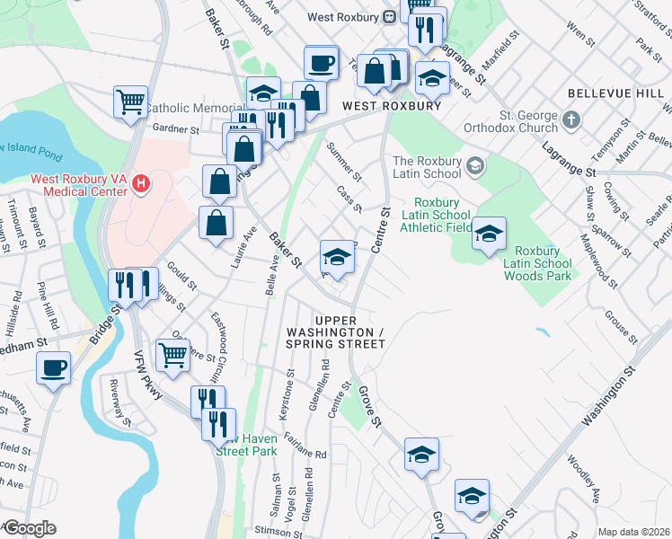 map of restaurants, bars, coffee shops, grocery stores, and more near 29 Johnson Street in Boston