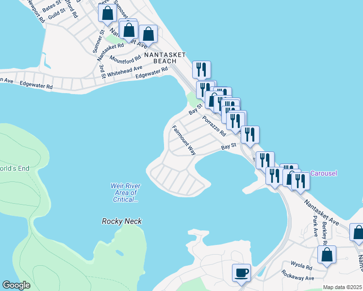 map of restaurants, bars, coffee shops, grocery stores, and more near 16 Fairmount Way in Hull