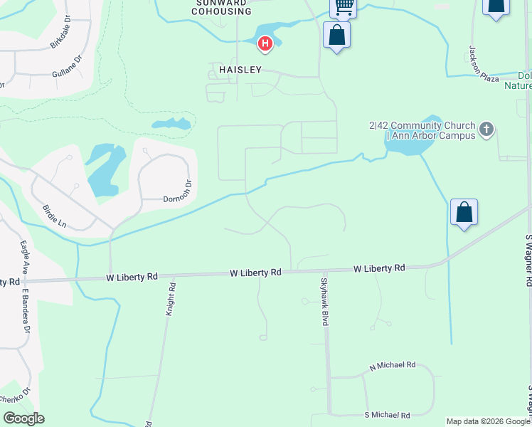 map of restaurants, bars, coffee shops, grocery stores, and more near 4144 West Liberty Road in Ann Arbor