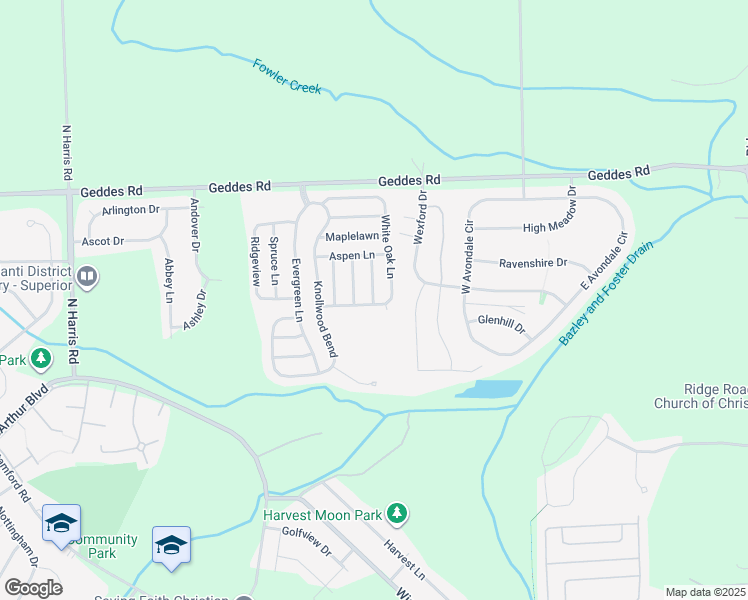 map of restaurants, bars, coffee shops, grocery stores, and more near in Ypsilanti