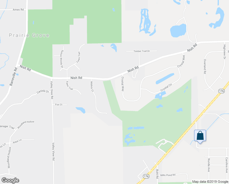 map of restaurants, bars, coffee shops, grocery stores, and more near 2715 Crystal Way in Crystal Lake