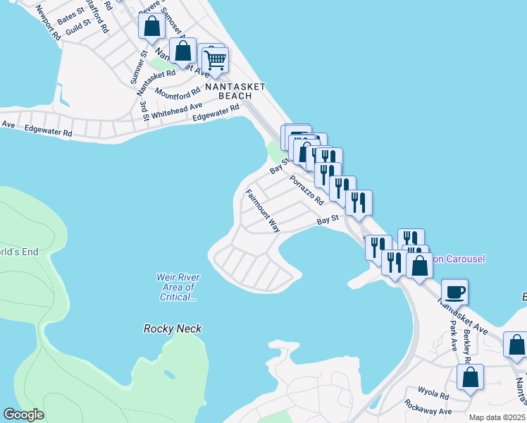 map of restaurants, bars, coffee shops, grocery stores, and more near 16 Fairmount Way in Hull