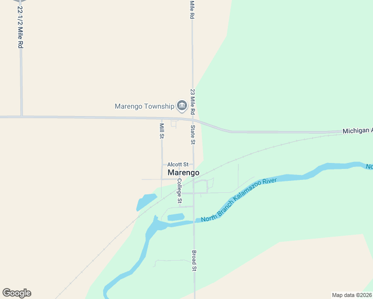 map of restaurants, bars, coffee shops, grocery stores, and more near 13781 23 Mile Road in Albion