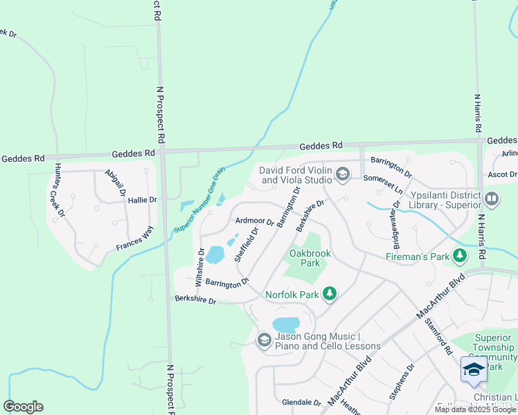 map of restaurants, bars, coffee shops, grocery stores, and more near 8372 Stamford Road in Superior Charter Township