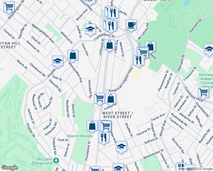 map of restaurants, bars, coffee shops, grocery stores, and more near in Boston