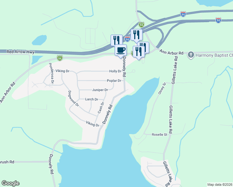 map of restaurants, bars, coffee shops, grocery stores, and more near 4055 Donnely Road in Jackson
