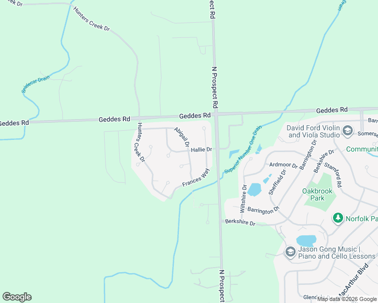 map of restaurants, bars, coffee shops, grocery stores, and more near 7978 Hallie Drive in Superior Charter Township
